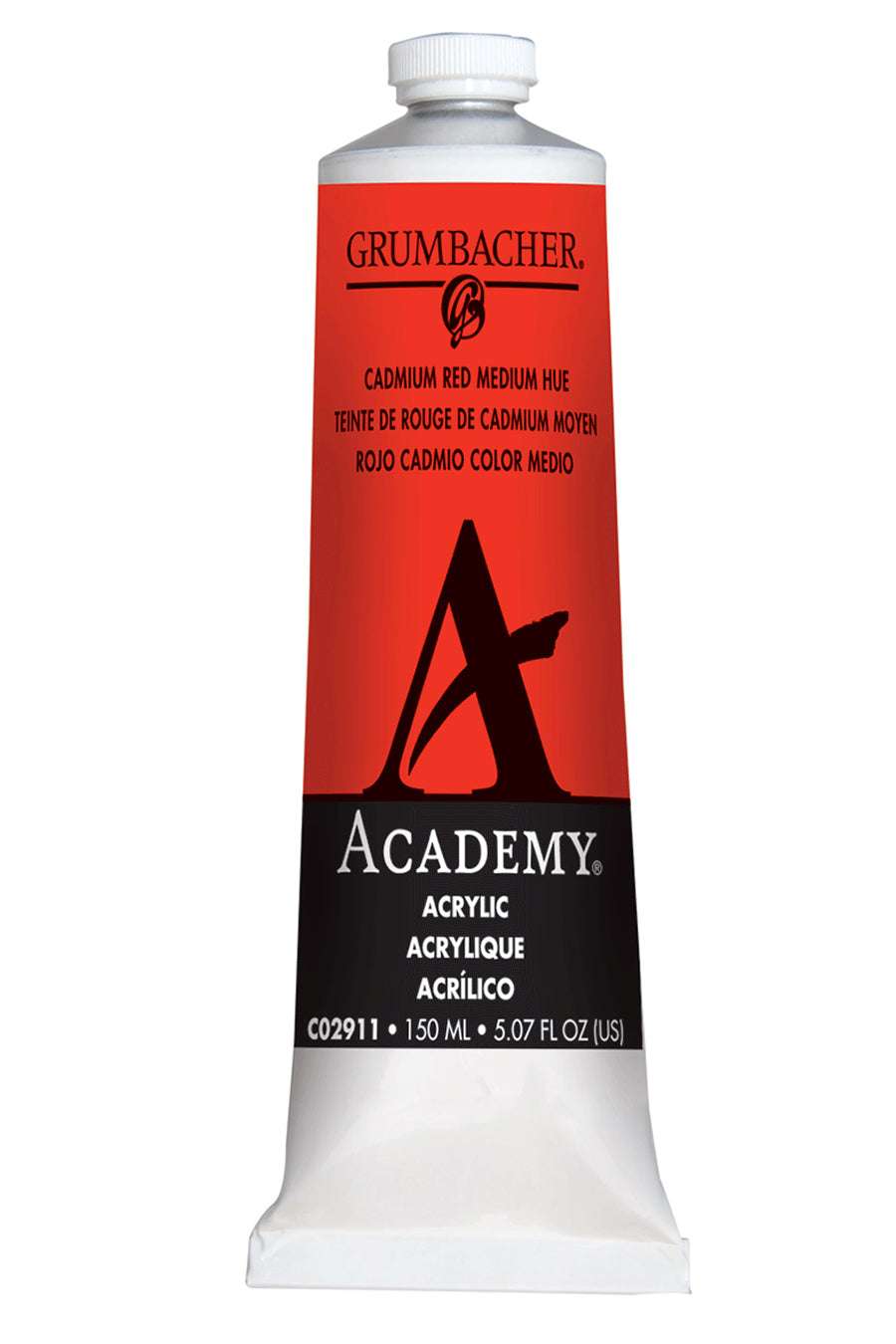 Grumbacher - Academy Acrylic - 200ml Tube - Cadmium Red Medium