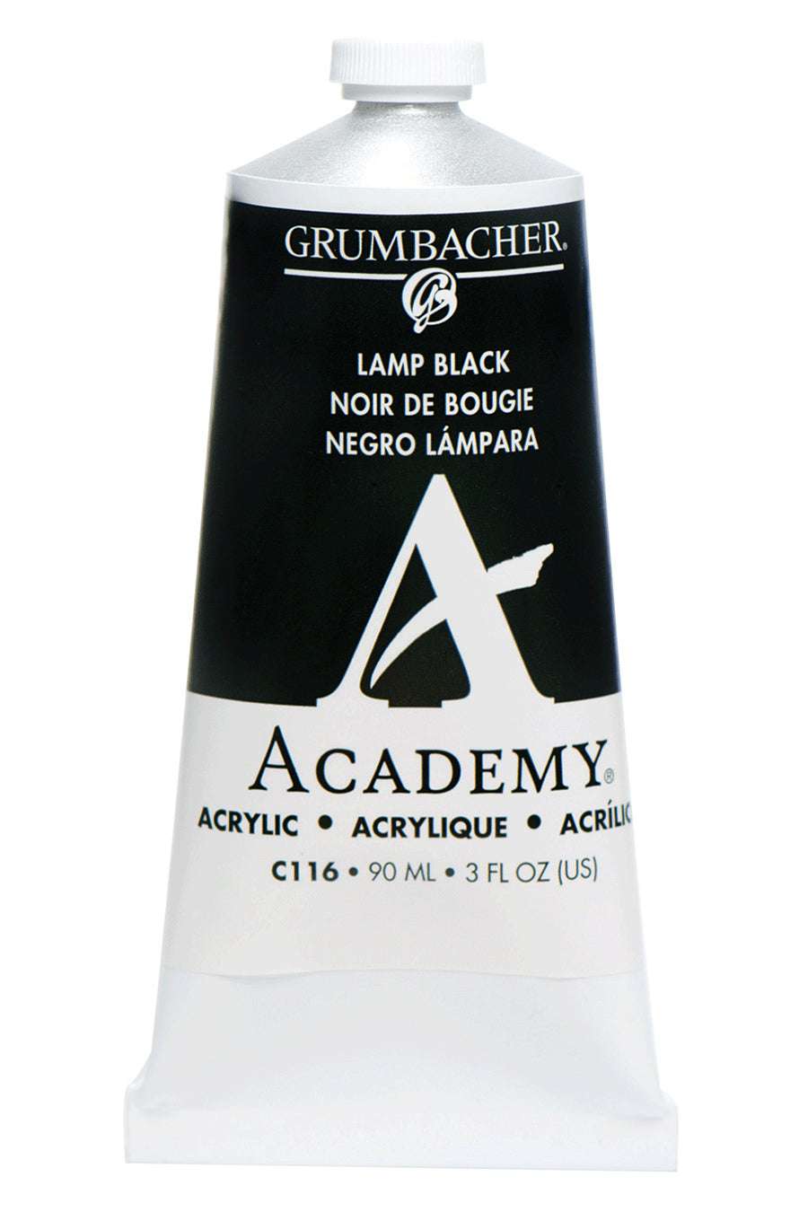 Grumbacher Mars Black Acrylic Paint Academy Color 150 mL - 5.07 FL OZ C13411