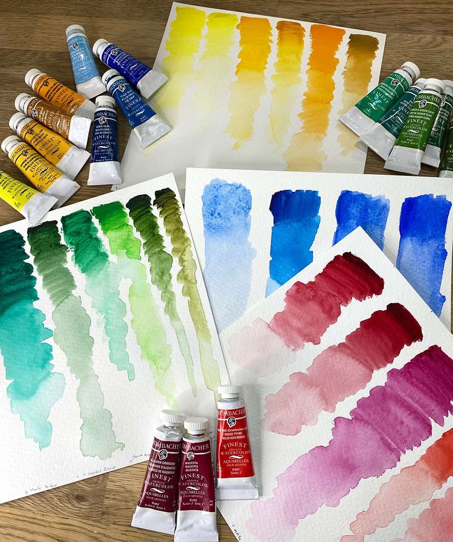 Paint Displayed on Table With Color Swatches