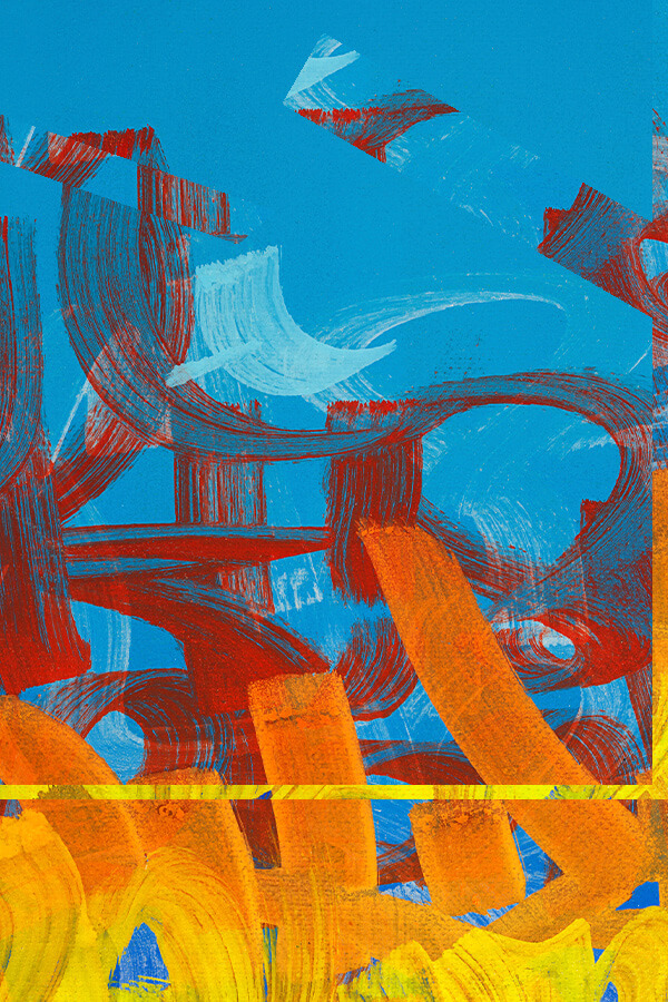 Canvas with paint and straight edges